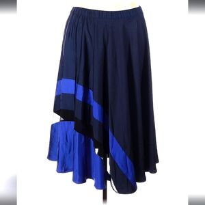Elegant Navy and Blue Midi Skirt